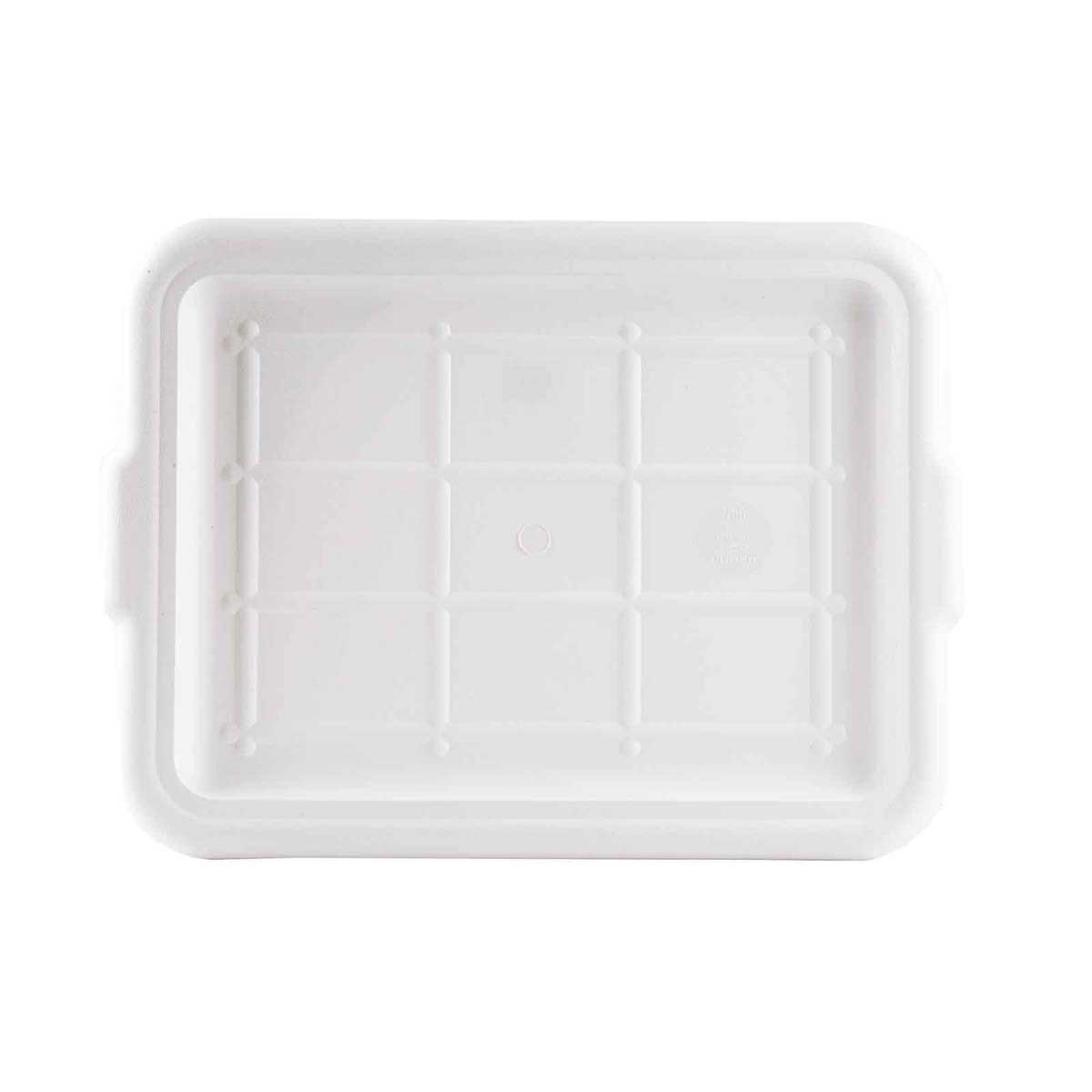 Tablecraft High Impact Polypropylene White Tote Box Cover Only, 21.75 x 16.125 x 1 inch -- 12 per case