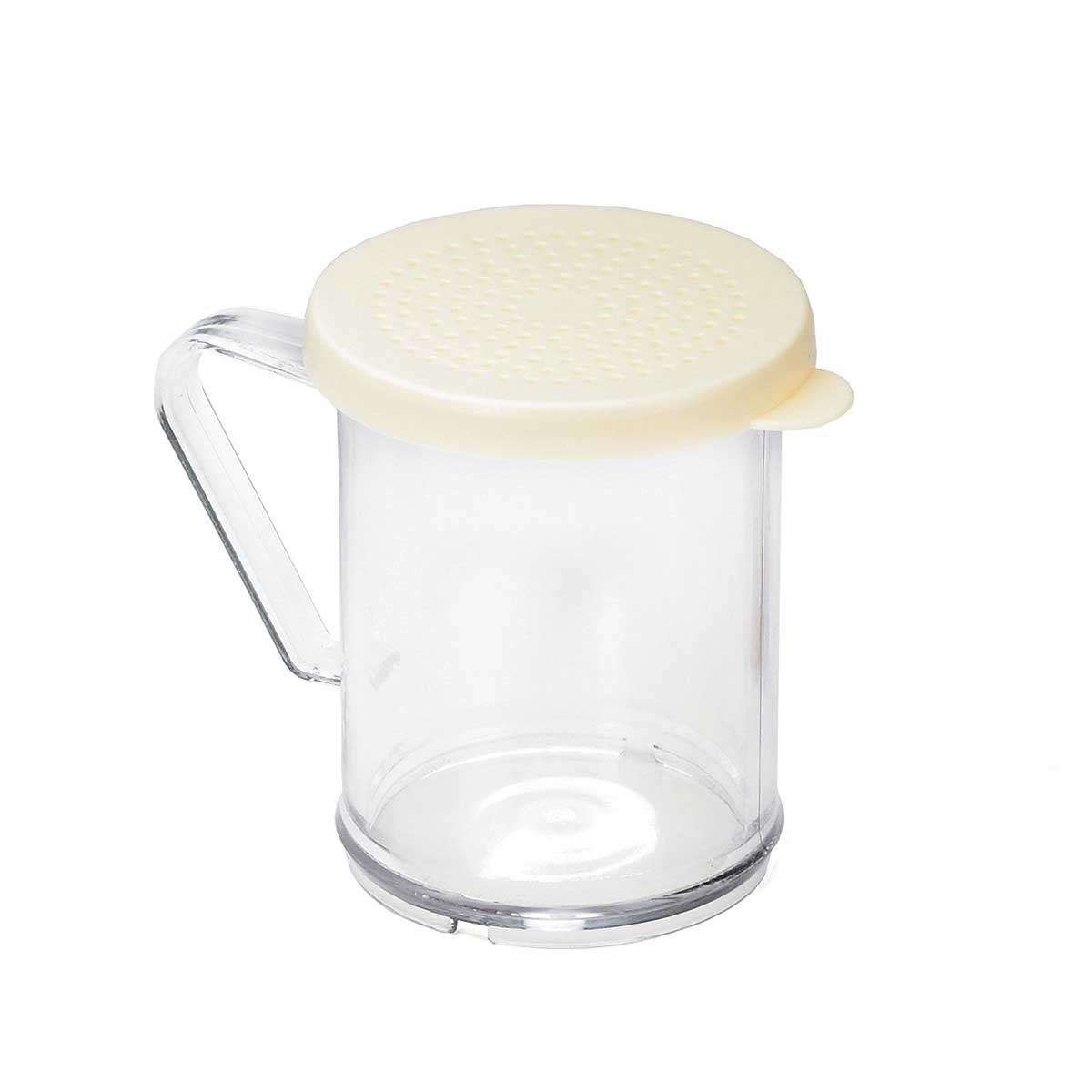 Tablecraft Plastic Dredge with Beige Salt and Pepper Lid, 10 Ounce -- 12 per case