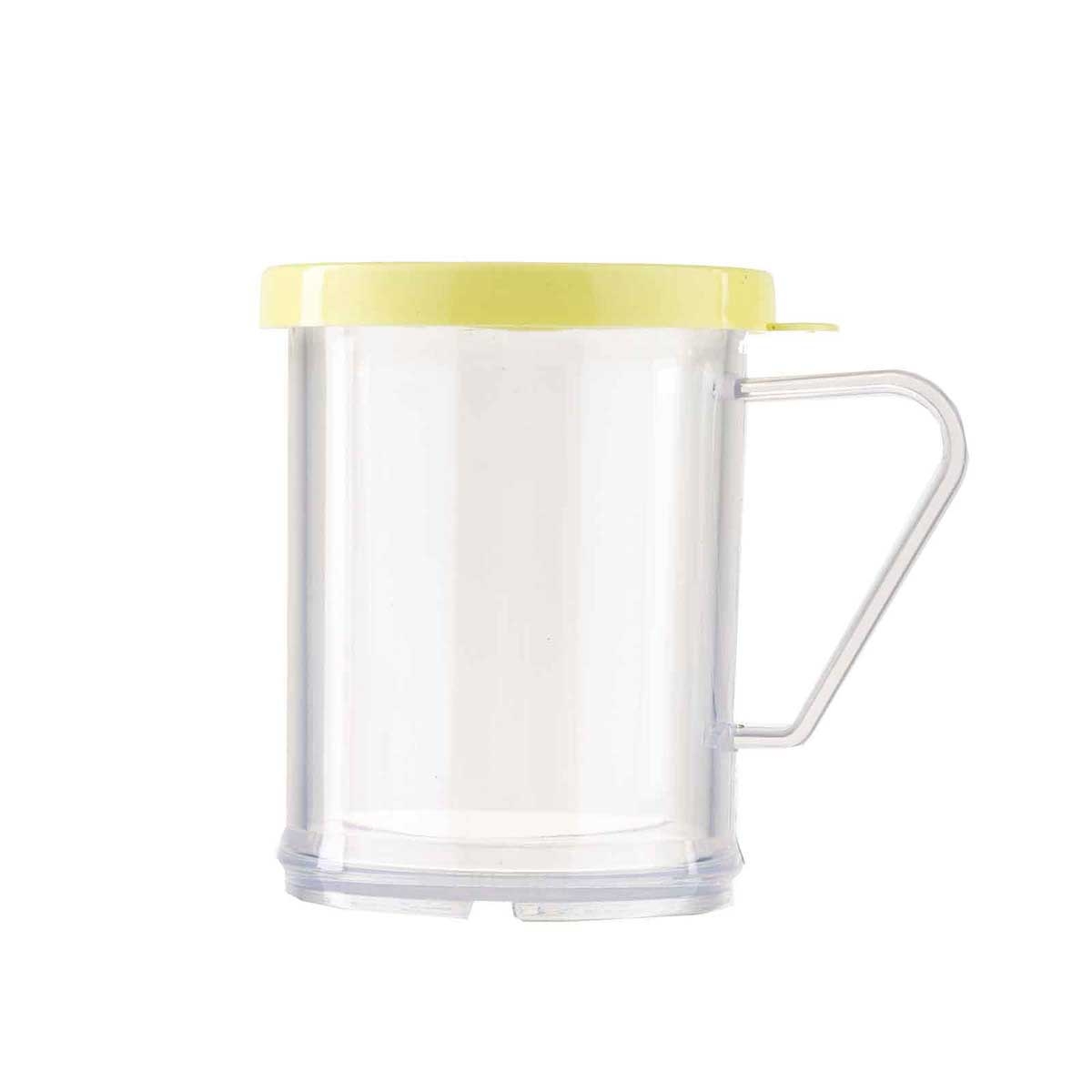 Tablecraft Plastic Dredge with Yellow Cheese Lid, 10 Ounce -- 12 per case