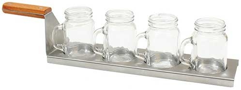 Tablecraft Better Burger Collection Spatula Drink Flight with Faux Wood Handle, 16 x 3.5 x 3.25 inch