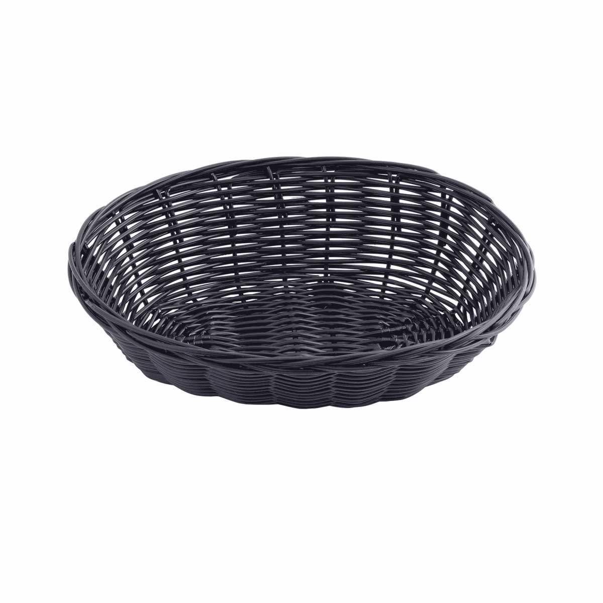 Tablecraft Black Oval Handwoven Basket, 9 x 6 x 2.25 inch -- 12 per case