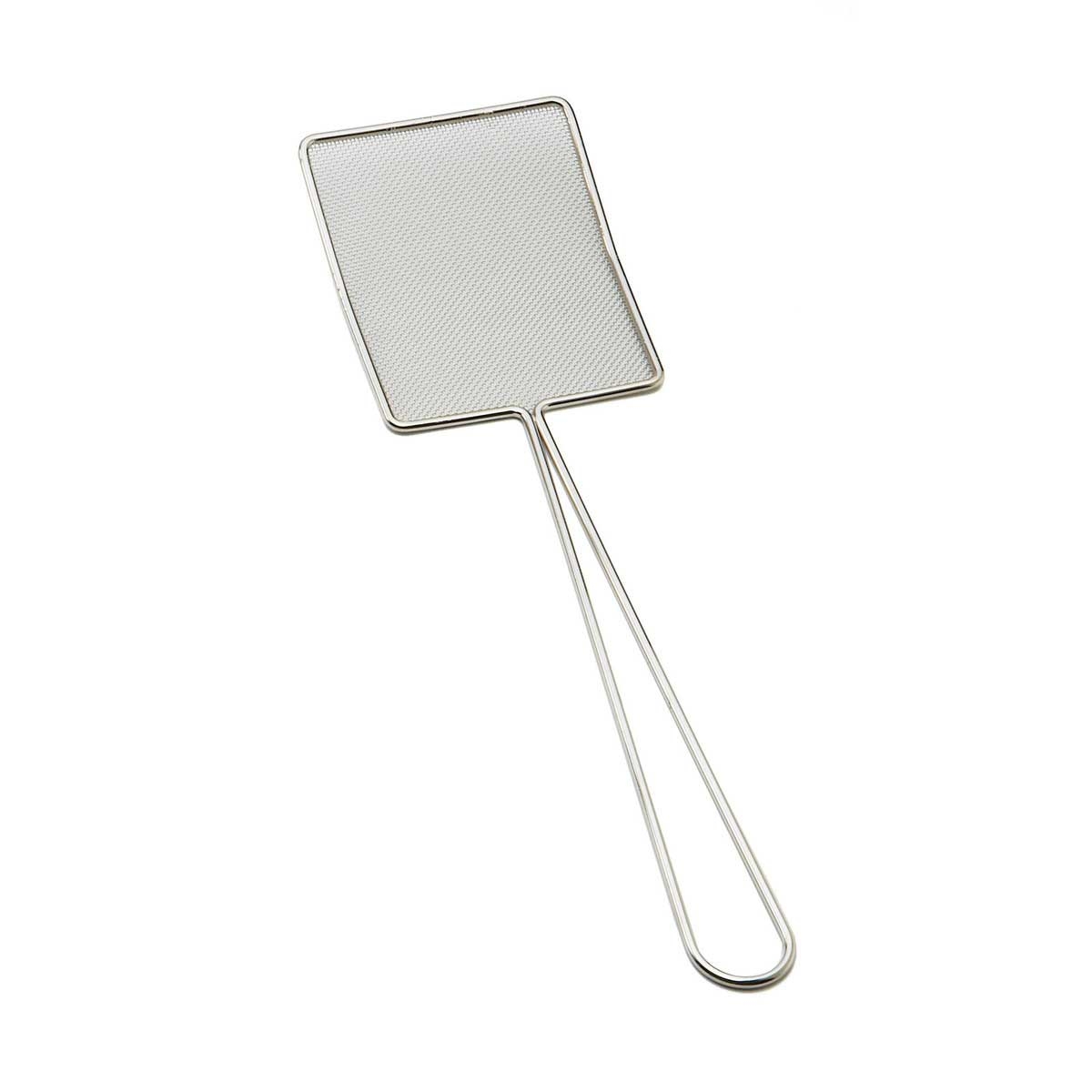 Tablecraft Rectangular Nickel Plated Steel Fine Mesh Skimmer, 5.25 x 6 x 18 inch
