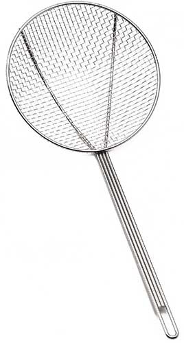 Tablecraft Nickel Plated Round Mesh Skimmer, 6 inch