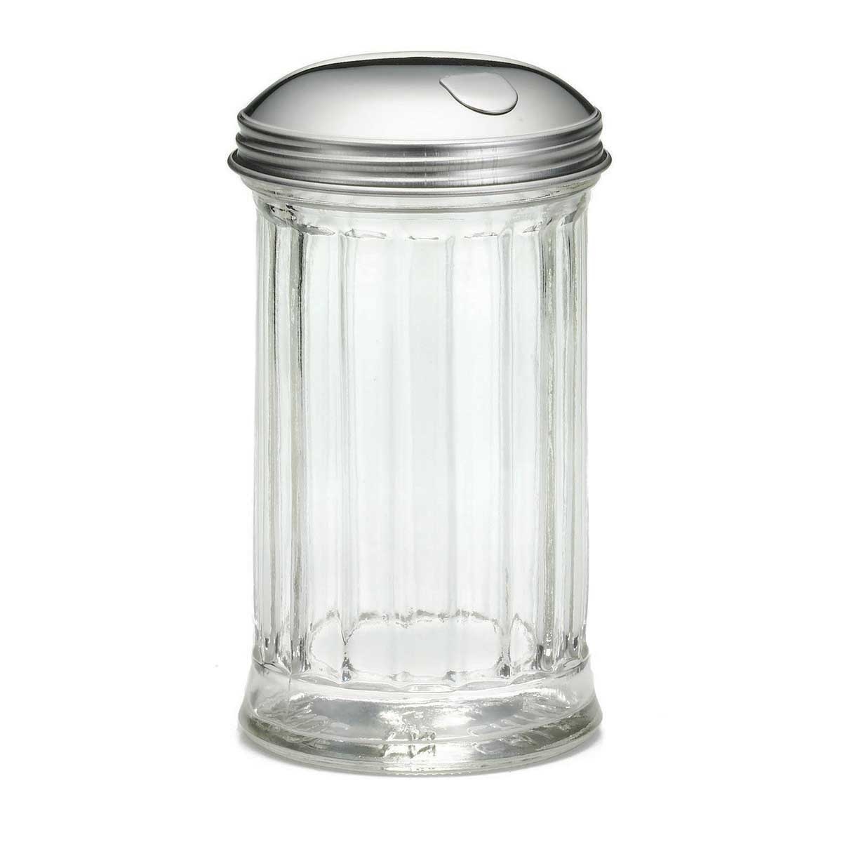 Tablecraft Fluted Glass Shaker with Side Flap Top, 12 Ounce -- 12 per case