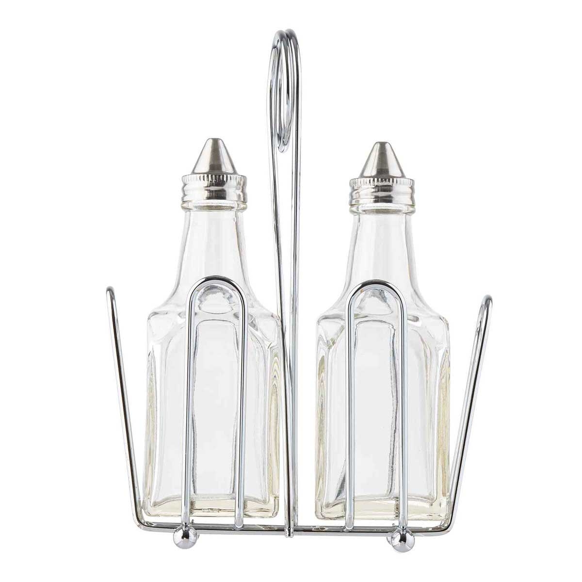 Tablecraft European Collection Square Glass Oil and Vinegar Bottle for Cruet Set, 6 Ounce -- 12 per case