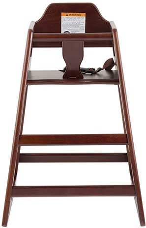 Tablecraft Mahogany Wood Finish Assembled High Chair, 19.75 x 19.75 x 29 inch