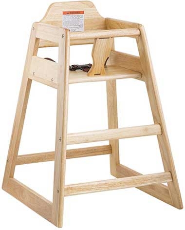 Tablecraft Natural Wood Unassembled High Chair, 19.75 x 19.75 x 29 inch