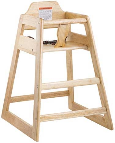 Tablecraft Natural Wood Assembled High Chair, 19.75 x 19.75 x 29 inch