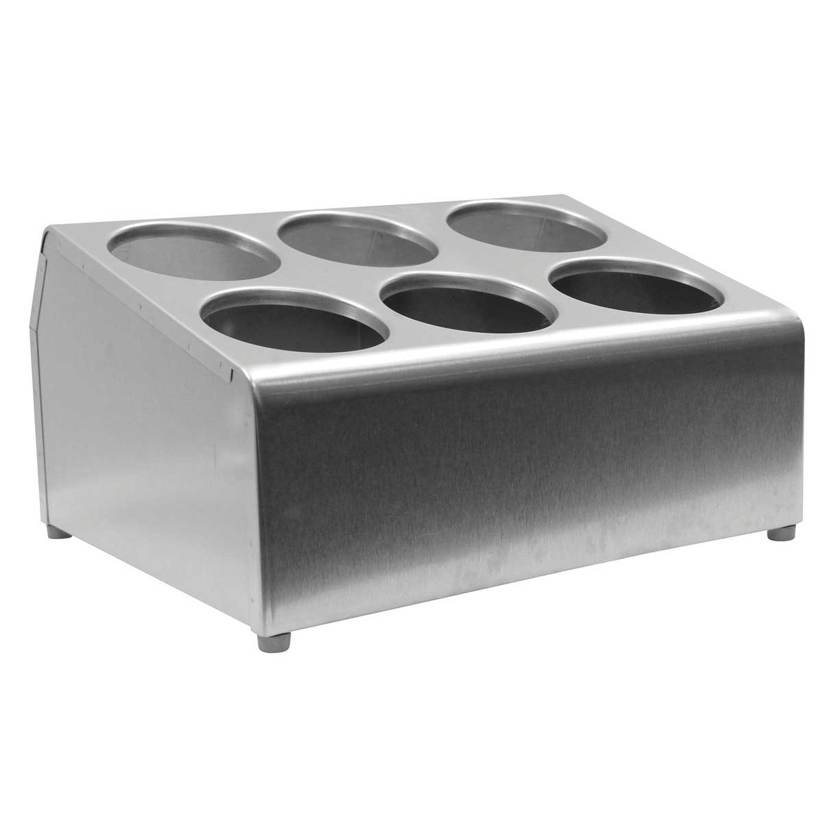Tablecraft Stainless Steel Two Tier Six Hole Flatware Cylinder Holder Dispenser