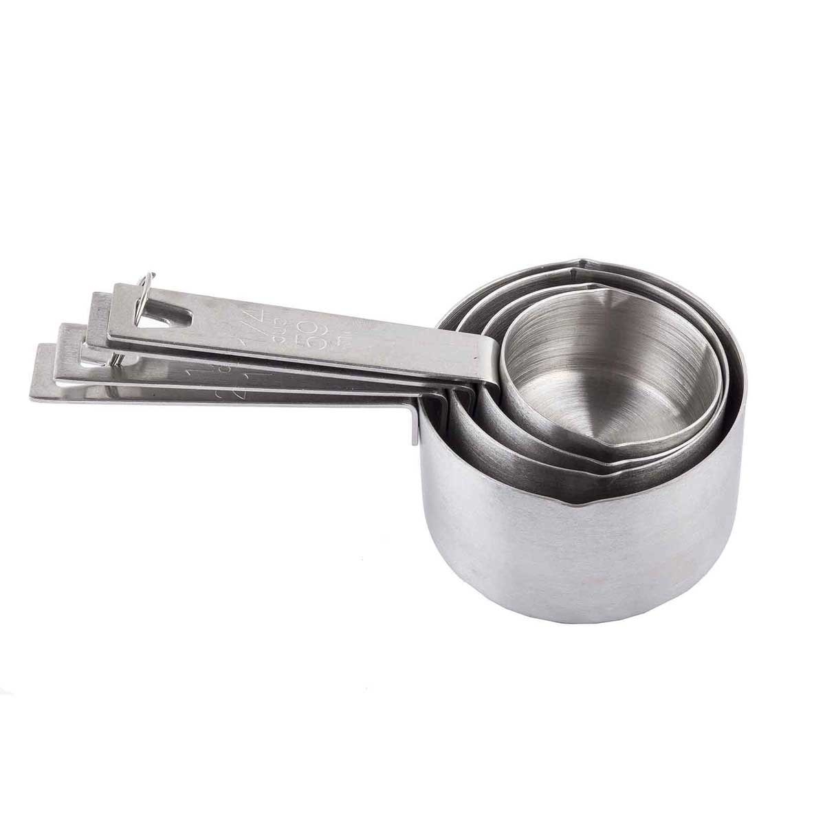 Tablecraft Stainless Steel Heavyweight 4 Pieces Measuring Cup Set