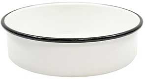 Tablecraft Enamelware Collection Creamy White with Black Rim Round Serving Tray, 8.5 x 8.5 x 2.25 inch