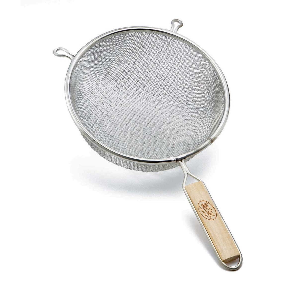 Tablecraft Tin Plated Medium Double Mesh Strainer, 7.75 inch