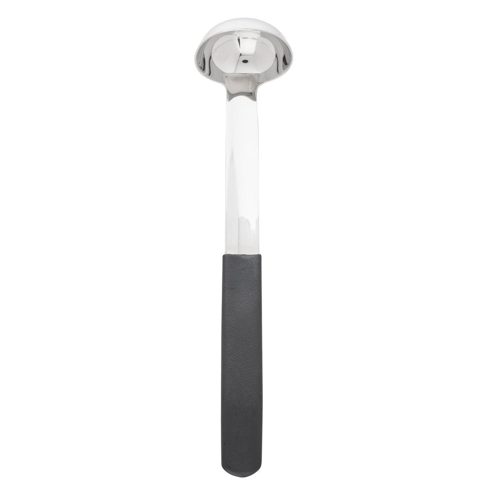 Tablecraft Antimicrobial Black Vinyl Coated Stainless Steel 1 Ounce Ladle with 9 inch Handle, 2.25 x 2 x 10 inch