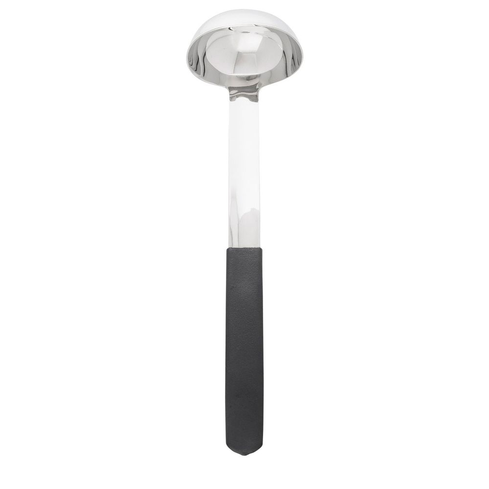 Tablecraft Antimicrobial Black Vinyl Coated Stainless Steel 2 Ounce Ladle with 9 inch Handle, 2.875 x 2.5 x 10.125 inch