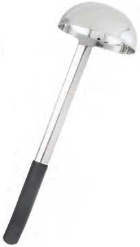 Tablecraft Anti Microbial Black Vinyl Coated Stainless Steel Ladle with 11.5 inch Handle, 6 Ounce Capacity