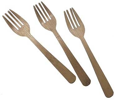 Tablecraft Bamboo Fork, 4.75 inch - 100 count per pack -- 12 packs per case.