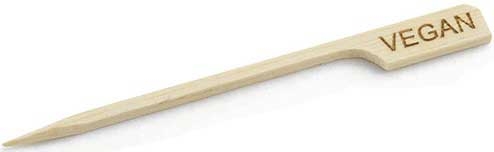 Tablecraft Bamboo Vegan Paddle Pick, 3.5 inch - 100 count per pack -- 12 packs per case.