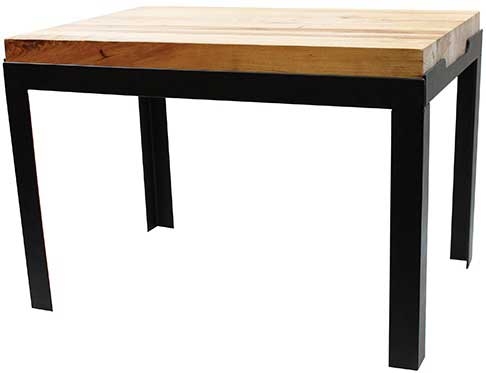 Tablecraft Black Powder Coated Frame Riser with Wood Butcher Block Top, 18.5 x 12.5 x 12.75 inch