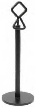 Tablecraft Black Powder Coated Metal Card and Number Holder Stand with Clip, 2 inch