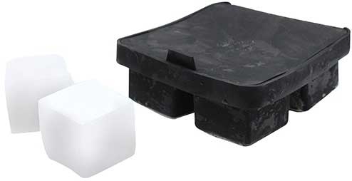 Tablecraft Black Silicone Ice Cube Tray, 5 x 5.25 x 2.25 inch