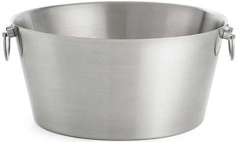 Tablecraft Stainless Steel Round Double Wall Beverage Tub, 6.75 Gallon