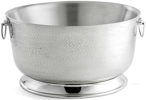 Tablecraft Remington Rice Pattern Stainless Steel Double Wall Beverage Tub with Base, 8.75 Gallon