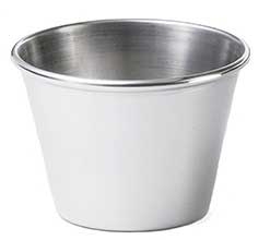 Tablecraft Stainless Steel Round Sauce Cup, 2.5 Ounce - 12 count per pack -- 8 packs per case.