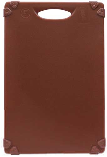 Tablecraft Grippy Polypropylene Brown Color Coded Cutting Board with TPE Grips, 24 x 18 x 0.625 inch