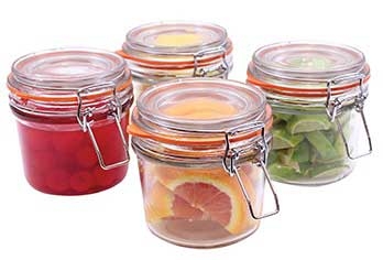 Tablecraft 4 Piece Resealable Jar Set for Condiments and Canning