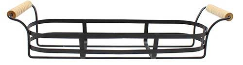 Tablecraft Black Coated Wire Jar Holder with Wood Handle, 18.25 x 5 x 4.25 inch