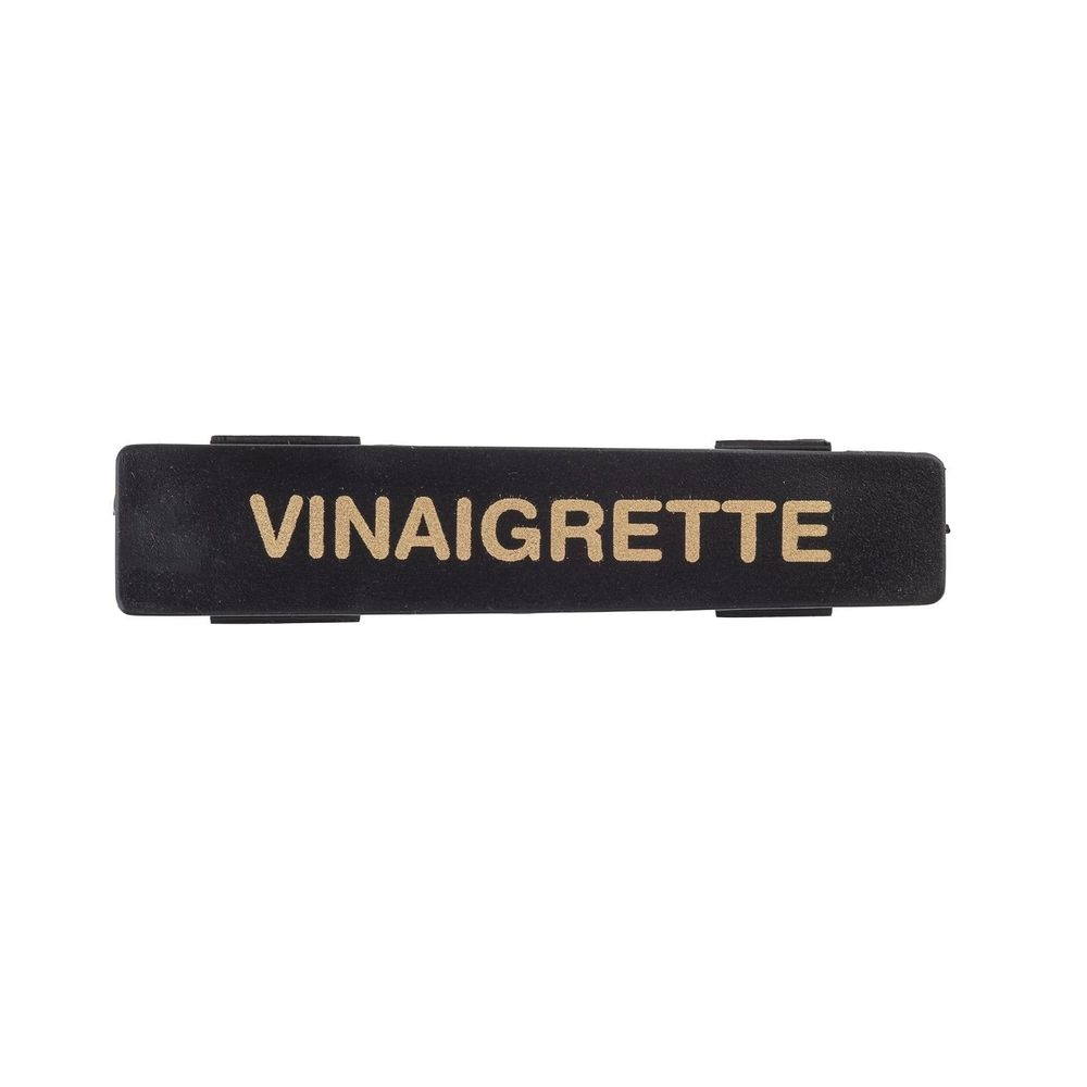 Tablecraft Black with Orange Print Vinaigrette Tag for NSF Saferfood Solutions Option Dispenser, 0.5625 x 0.4375 x 2.5 inch
