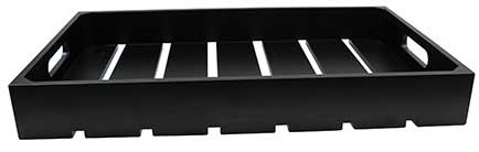 Tablecraft Black Rubberwood Half Size Gastronorm Display Crate, 12.75 x 10.375 x 2.75 inch