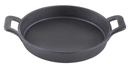 Tablecraft 24 Ounce Cast Iron Fajita Platter, 8 inch Dia x 1.75 inch