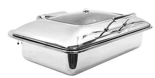 Tablecraft Quickview Full Size Induction Chafer with Glass Window, 22.875 x 17.25 x 8.25 inch