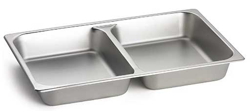 Tablecraft Replacement Full Size Standard Rim Divided Steam Pan Chafer, 20.75 x 12.75 x 2.5 inch