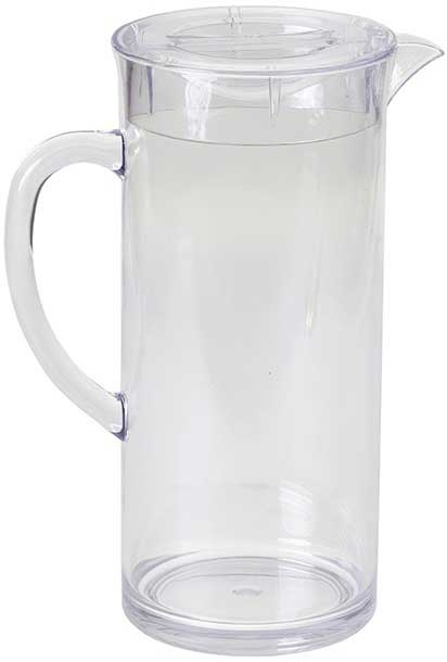 Tablecraft Clear SAN Plastic Pitcher with Lid, 0.5 Gallon