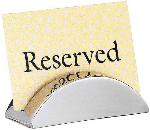 Tablecraft Stainless Steel Card Holder, 2 x 1.25 inch