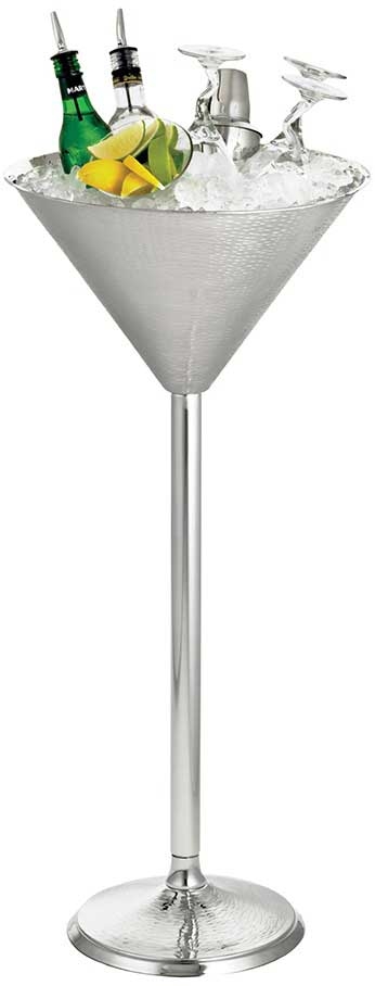Tablecraft Remington Collection Stainless Steel Martini Glass Beverage Stand, 14.5 x 14.5 x 32.5 inch