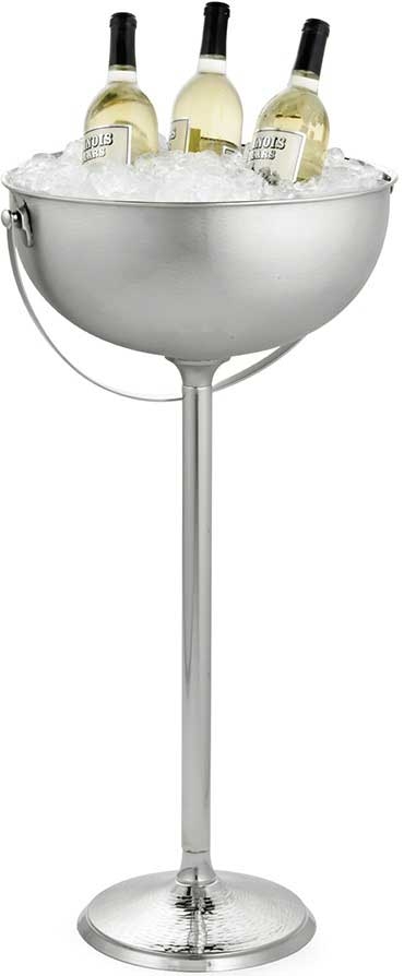 Tablecraft Remington Collection Round Stainless Steel Beverage Stand with Handle, 16 x 16 x 32.5 inch