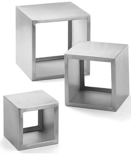 Tablecraft Brushed Stainless Steel Barclay Three Piece Riser Set -- 1 set