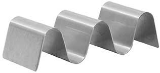 Tablecraft Taco Taxi Solid Stainless Steel 2 to 3 Tacos Server, 5.625 x 2.25 x 1.5 inch