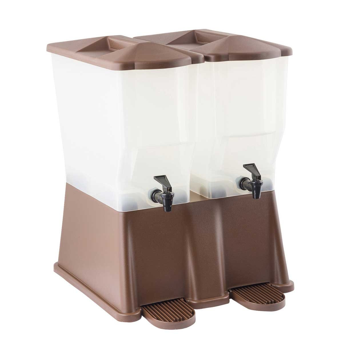 Tablecraft Slimline Twin Brown Beverage Dispenser, 3 Gallon