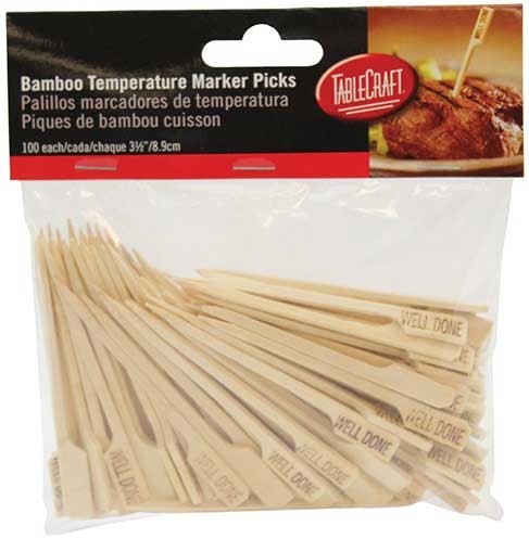 Tablecraft Well Done Bamboo Paddle Pick, 3.5 inch - 100 count per pack -- 12 packs per case.