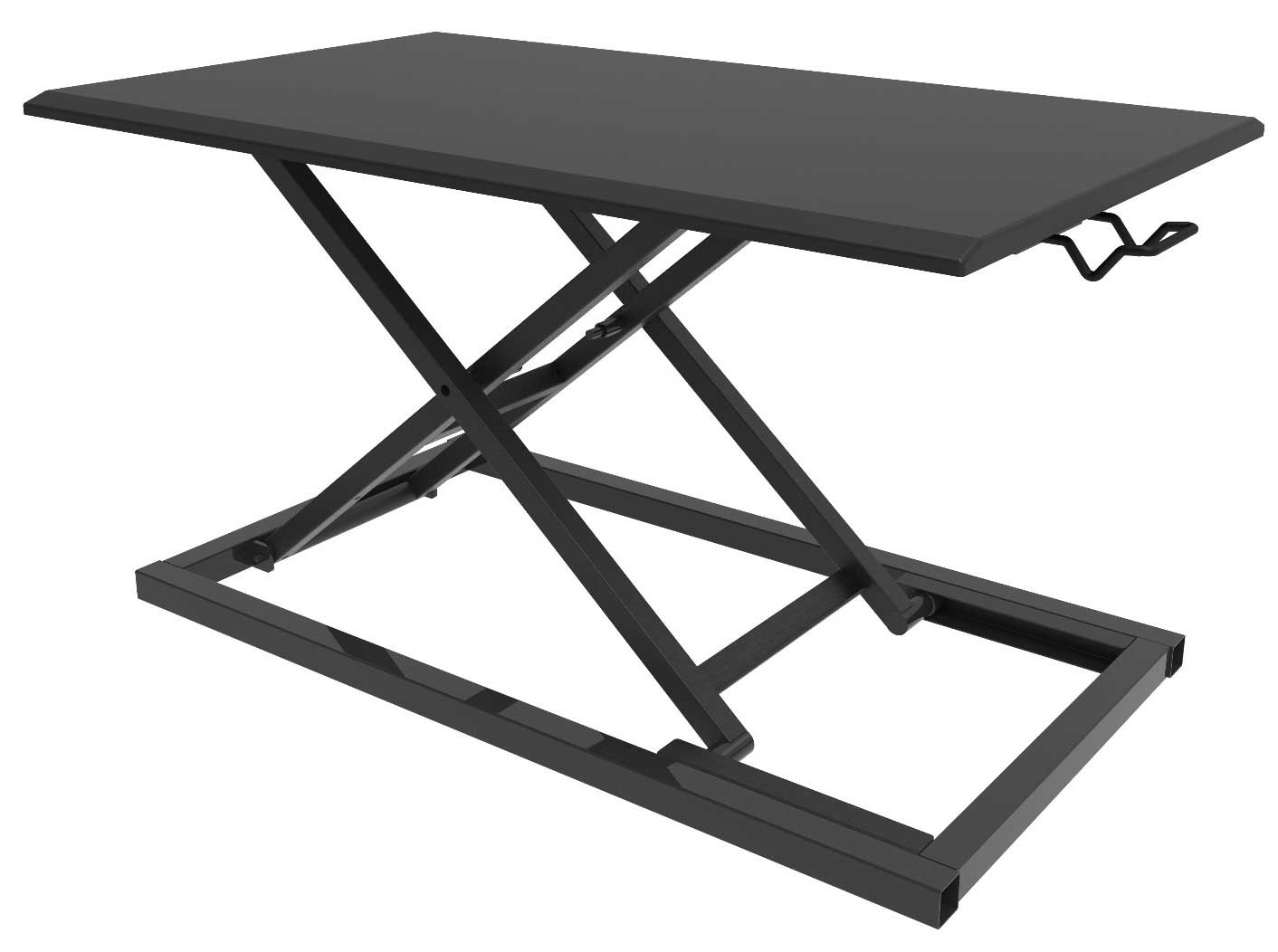 Luxor Black Pneumatic Standing Desk Converter, 29 x 17.75 x 1.75 to 15.75 inch Height