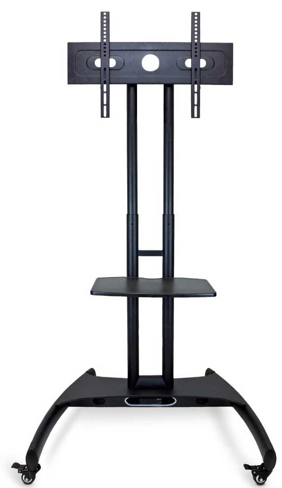Luxor Black Adjustable Height LCD/LED TV Stand and Mount, 32.75 x 28.75 x 46.5 to 62.5 inch Height