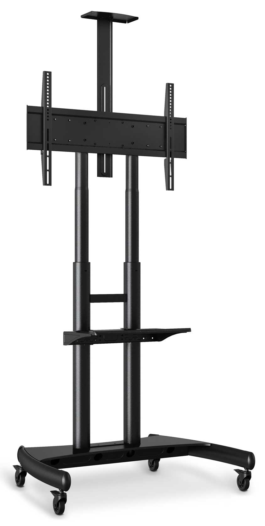 Luxor Black Adjustable-Height Large-Capacity LCD TV Stand, 39.25 x 28.25 x 48 to 65 inch Height