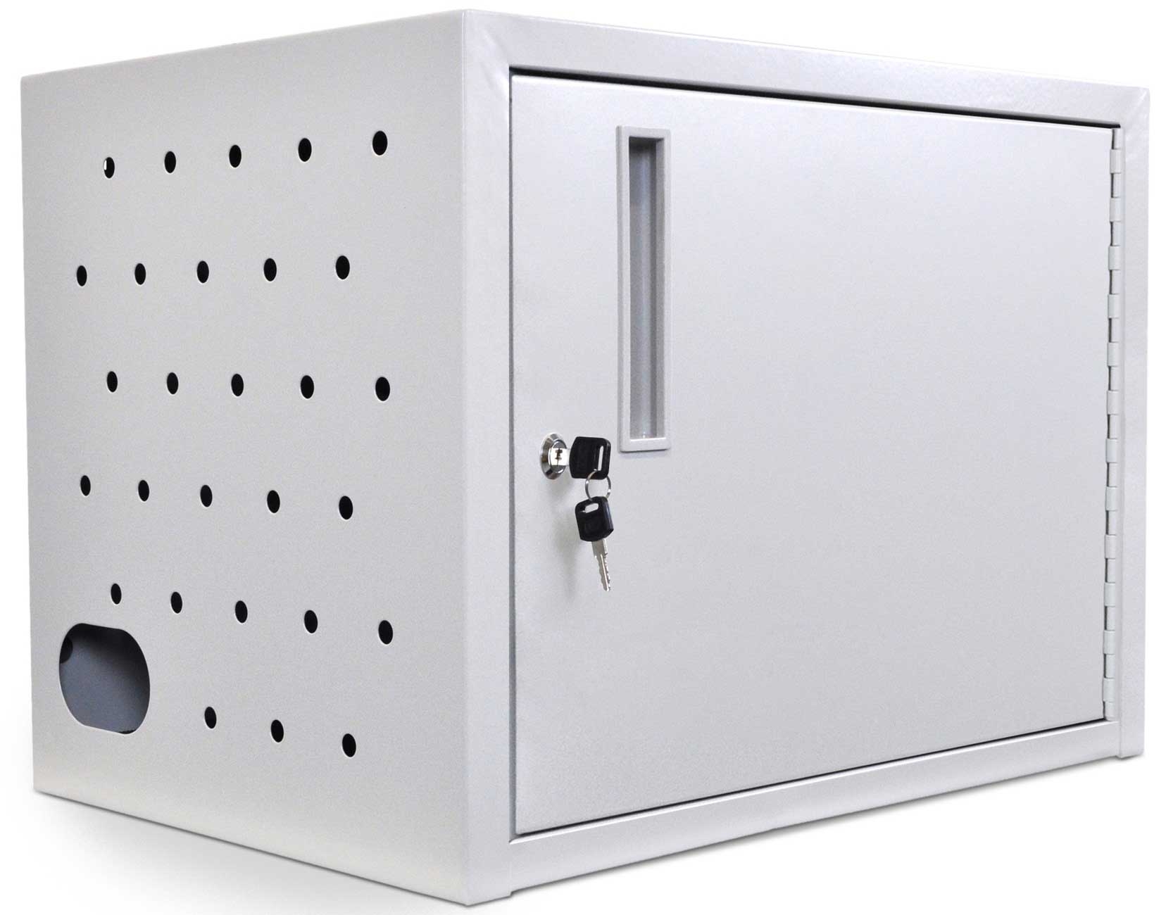 Luxor Gray 12 Tablet Wall / Desk Charging Box, 19 x 13 x 14 inch Height