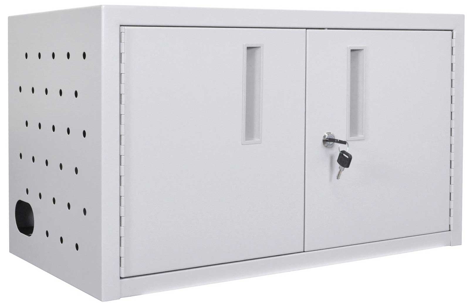 Luxor Gray 16 Tablet Wall / Desk Charging Station, 25 x 13 x 14.5 inch Height