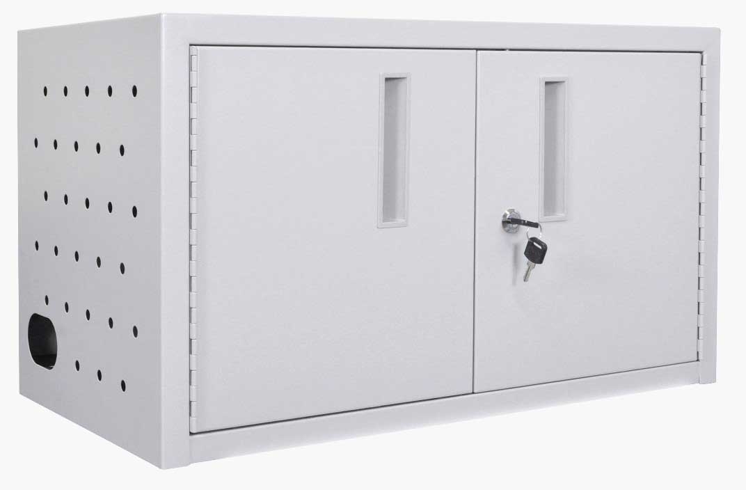 Luxor Gray 16 Tablet Wall / Desk Charging Station, 25 x 13 x 14.5 inch Height