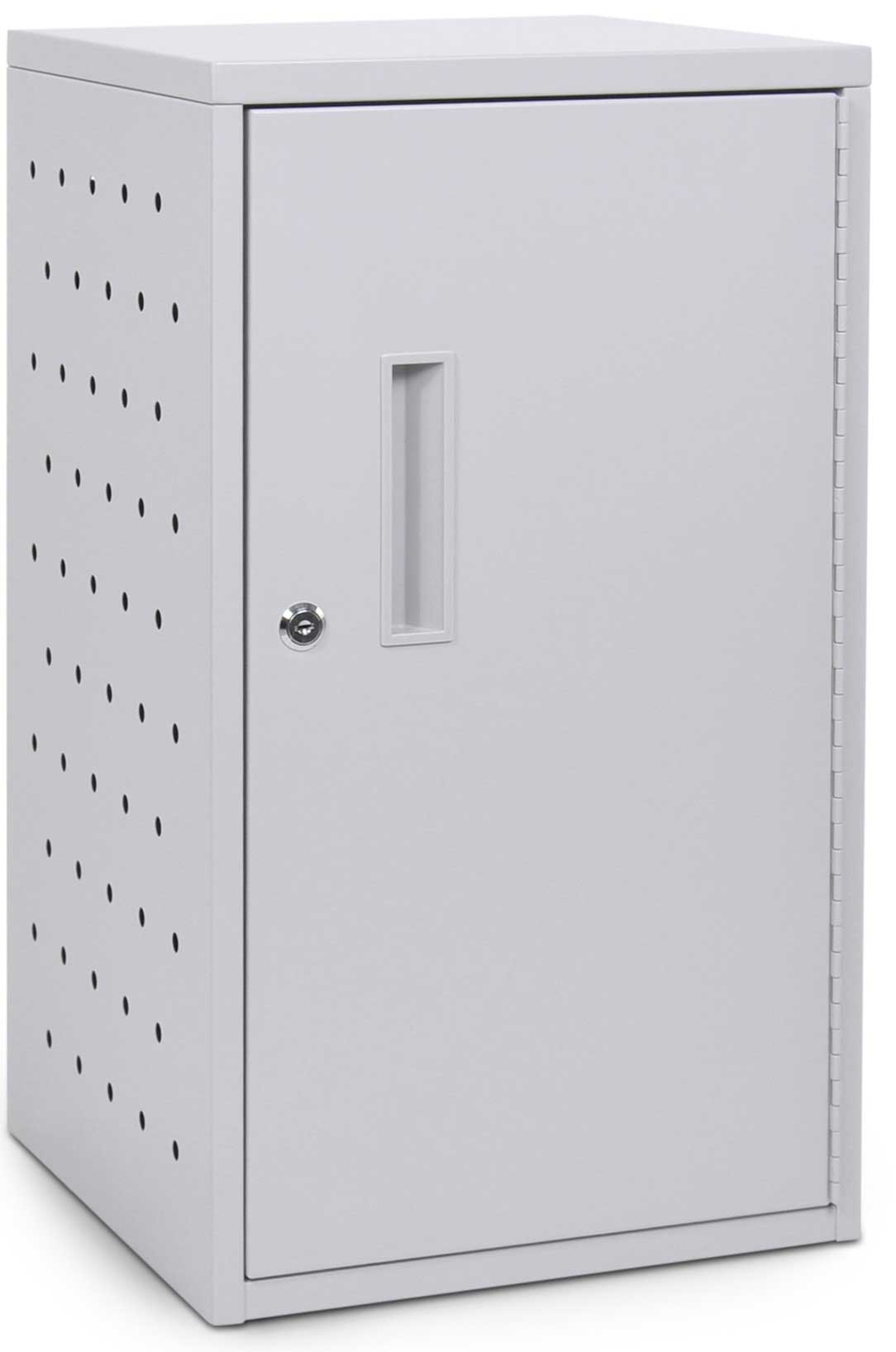 Luxor Gray 16 Tablet Vertical Wall / Desk Charging Box, 15.75 x 13 x 27.5 inch Height